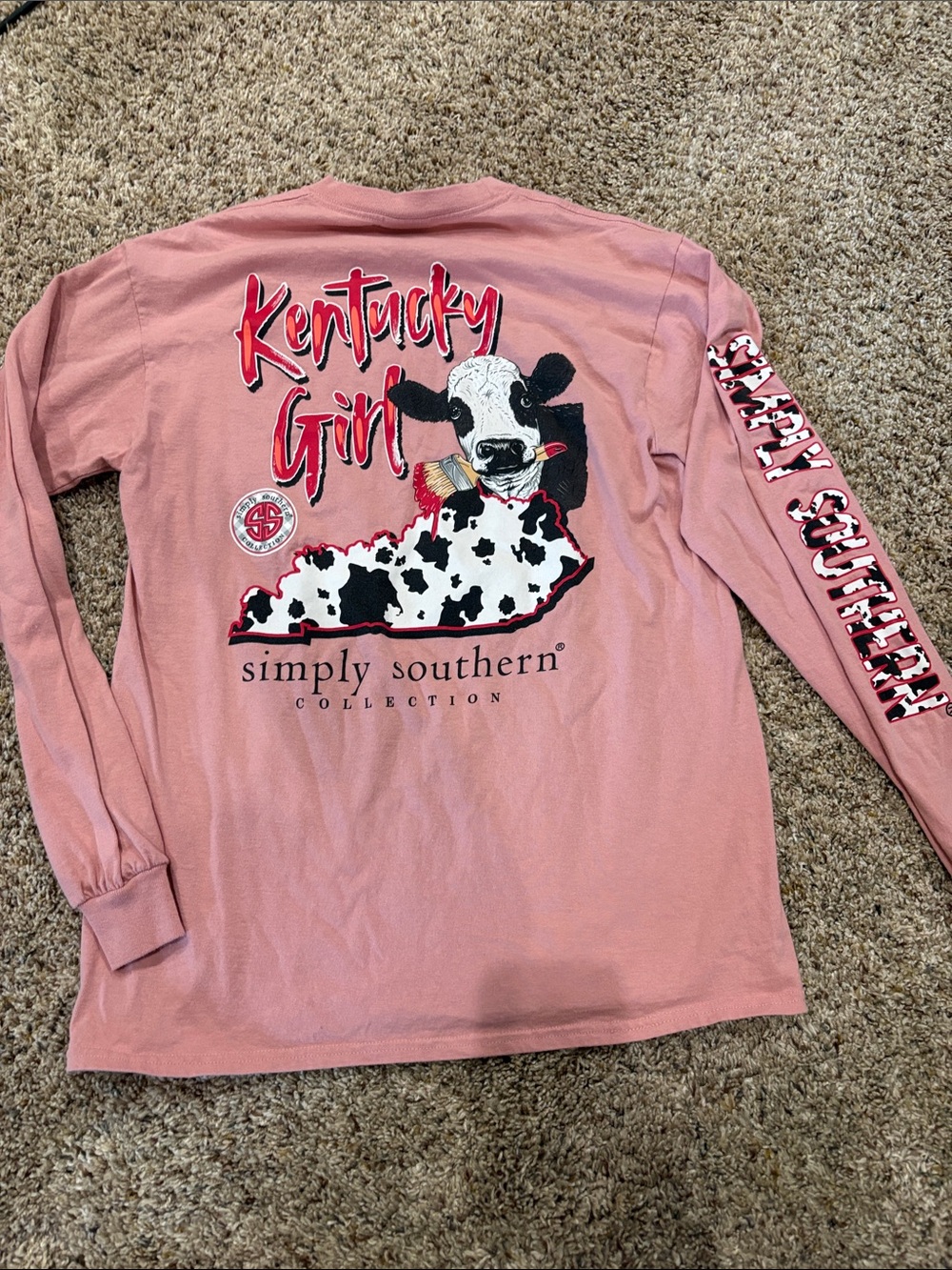 Simply Southern Dusty Pink 'Kentucky Girl' Long Sleeve Tee